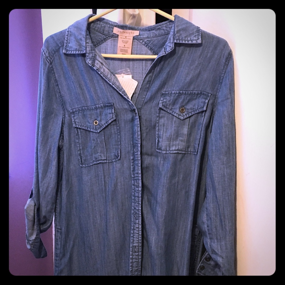 Tunic dress button up